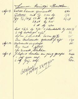 Een rekening uit 1939