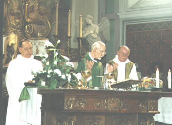 7 oktober 2001: Broeder Hans Paternotte, pater Joh. Geuskens en pastoor J. Keulers