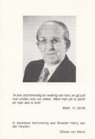 Heyden, Harry van der, broeder (1922-1990)