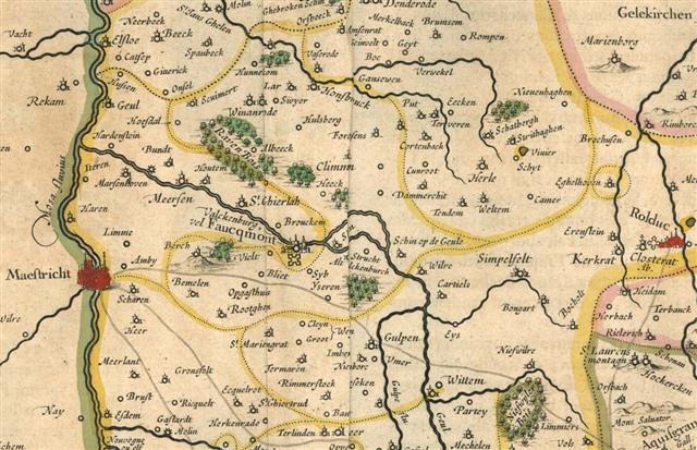 Uitsnede uit kaart uit Atlas Novus 1645