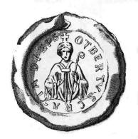 Zegel op oorkonde uit 1096.